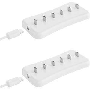 Usb Under Cabinet Lighting charging station with 6 Type-c Charging Ports, 2-Pack, Portable Motion Sensor Light Indoor Multi-Light Storage&Charging Base Save Charging Time Design for Closet Light