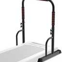 Adjustable Walking Pad Handle only, 19.7 inch Wide, 46 inch Max Height, Black/Red