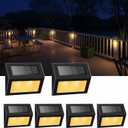 XLUX Solar Lights for Steps Decks Pathway Yard Stairs Fences, LED lamp, Rainproof, Black Metal Housing, 6 Pack