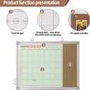 Dry Erase Calendar Whiteboard for Wall 24" x 18" Hanging Board with Cork