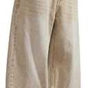 SOLY HUX Men's Baggy Jeans Vintage Straight Leg Loose Fit Skater Denim Pants Streetwear (Large, Plain Khaki)