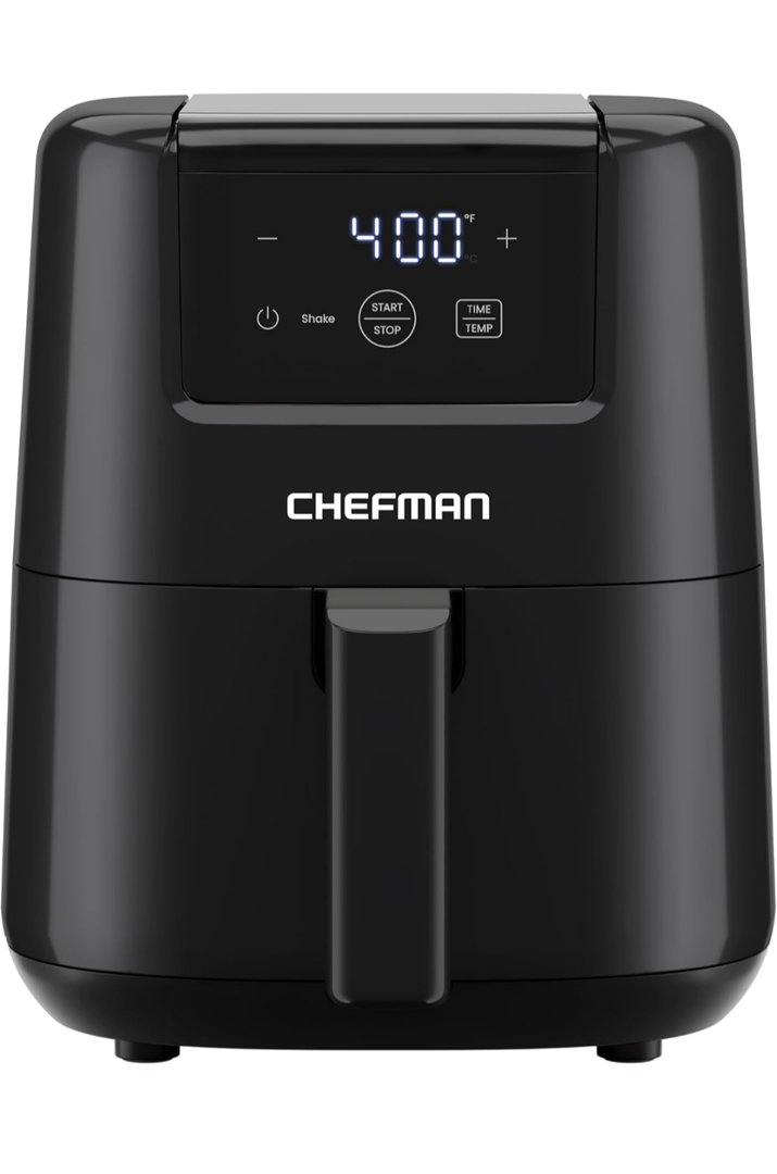 CHEFMAN 2 Qt Mini Air Fryer – Digital Space-Saving Compact Air Fryer with Nonstick and Dishwasher Safe Basket, Quick & Easy Meals in Minutes, Features Digital Timer and Shake Reminder – Black