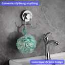 HOME SO Suction Cup Hooks for Shower & Bathroom Towel Holder 2-Pack Suction Cups Hooks for Hanging Towels, Robes, & Coats - Tiles, Glass Door or Mirror Shower and Towel Hooks - Chrome, Stainless