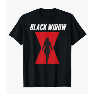 Marvel Black Widow Logo Silhouette T-Shirt (Size Large)