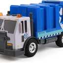 Mighty Fleet Rescue Force 12" Garbage Truck Toy  Realistic Lights & Sounds, Detachable Recycling Bin, Durable Free-Wheeling Design  Ages 3+