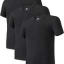 DAVID ARCHY Men's Moisture-Wicking Crewneck Undershirt 3 or 5 Pack (Large, A2, Crewneck - Black)
