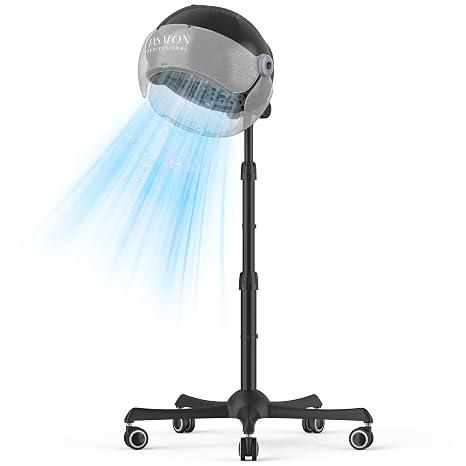 TASALON Ionic Hooded Hair Dryer - 1875W Bonnet Dryer with 3 Temperature Settings - Portable Standing Dryer for Home and Salon