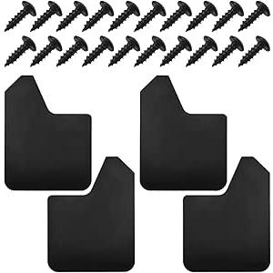 4PCS Universal Car Mud Flaps, Bendable Splash Guards with Fastener Rivet Clips, Flexible Truck Front & Rear Mudguard, Car Exterior Dirty Fenders Accessories for Pickup, SUV (Black)