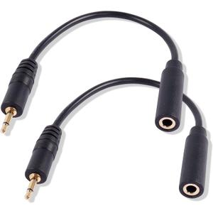 PNGKNYOCN 2.5mm to 3.5mm Short Cable2 Pack 2.5mm Mono Plug to 3.5mm Mono Jack Adapter Audio Cable for Smartphone Headphone etc(16cm
