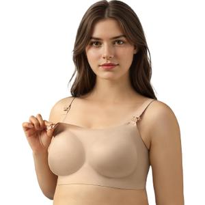 Nursing Bras for Breastfeeding Seamless Maternity Bra Wireless Pregnancy Sleep Bralette Natural Shape Support (M)