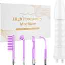 High Frequency Facial Wand,Portable Handheld High-Frequency Facial with 4 Argon Sticks - Violet (4 Violet Tubes)