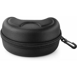 Alomejor Skiing Goggles Case Comfortable Hard Glasses Case with Carabiner Hook Keychain for Snowboard Sport