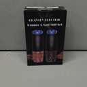 Rechargeable Pepper and Salt Grinder Set, whit Gravity Sensing Switch and LED Light, One Hand Automatic Operation -Black/2 Pack