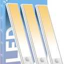 ASOKO Under Cabinet Lights Motion Sensor Light Indoor 3-Colors USB-C Rechargeable LED Closet Lights Battery Operated Wireless Magnetic Light Strip for Kitchen(Silver-3 Colors Light, 3 Pack-7.8inch)