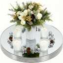 Set of 10 Round Mirrors for Centerpieces, 12 Inch Silvery Acrylic Mirrors Candle Plate Circle Mirror Trays for Wedding Party Home Mirror Centerpieces for Table