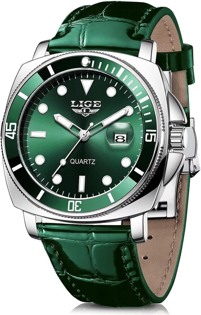Quartz Watches for Men,Stainless Steel Waterproof Analog Watch,Luxury Big Face Durable Alloy Strap Mens Watches,Date Luminous Business Dress Watch for Men