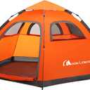 MOON LENCE Pop Up Camping Tent, 3-4 Person Portable Automatic Instant Tent Windproof for Camping, Hiking, Mountaineering (Orange)