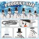 6Pcs Retro Winter Snowman Wooden Decoration Christmas Black White Table Centerpiece with Plaid Ribbon Xmas Rustic Farmhouse Tired Tray Blocks for Home Mantel Fireplace Tabletop