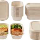 50pcs 27 Oz Meal Prep Containers - Disposable Meal Prep Food Containers With Lids, Microwavable And Freezable Compostable, Takeaway Containers Salad For Food Bowls And Bento Boxes(27 Oz/800 Ml)
