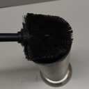 Stain Nickel Toilet Brush and Holder，Extra Long Handled Toilet Brush for Bathroom，Stainless Steel Heavy Duty Toilet Bowl Brush,Deep Cleaning Modern Toilet Cleaner Brush Space Saving, Covered Brush