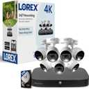 Lorex Fusion 4K Security Camera System with 2TB DVR – 8 Channel Analog Home Security System with 8 Metal Active Deterrence Cameras – Motion Detection, Warning Alarm, Color Night Vision, Weatherproof