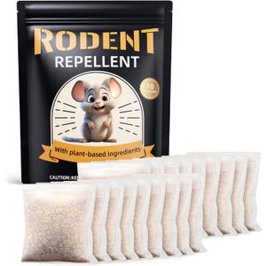 Rodent Repellent 18 Pouches, Mouse Repellent for Indoor & Outdoor Use, Peppermint Oil Mice Repellent Natural Moth Balls for Rodent for Home, Garage, RV & Garden