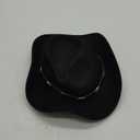 Womens Western Cowboy Hats Studded Pinched Western Cowgirl Hats Wide Brim Fedoras Hat with Belt Buckle (Size:Medium) (Black)