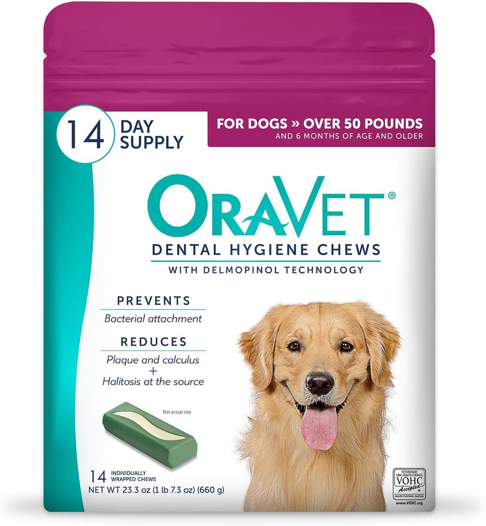 Oravet Dental Hygiene Chews for Large Dogs Over 50Lbs 14Count