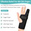 Metacarpal Finger Splint Hand Brace - Pinky Ring Finger Immobilizer For Boxer Fractures -Fit for Both Left or Right Hand (Medium)