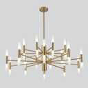 KCO Lighting Brushed Brass 40-Lights LED Sputnik Chandelier Mid Century Modern Chandelier Gold Round Pendant Light Vintage Industrial Flush Mount Ceiling Light Fixture