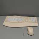 Ergonomic Wireless Keyboard and Mouse Combo, Wave Keys Keyboard with Wrist Rest for Natural Typing, 3 DPI Adjustable Ergonomic Silent Mouse for Computer/Laptop/Windows/Mac (Latte Color-B)