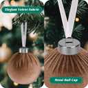 9 Pcs Christmas Tree Ornaments Set, 80mm/3.15in Large Velvet Christmas Balls for Xmas Tree Decorations Shatterproof Hanging Flocked Balls Ornaments Brown