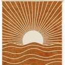 Yomisex Abstract Boho Sun Sunlight Wall Art Poster, Retro Mid Century Modern Burn Orange Boho Sunset Sunrise Canvas Prints Wall Art Framed for Home Bedroom Office Decor, 12x16 Inch