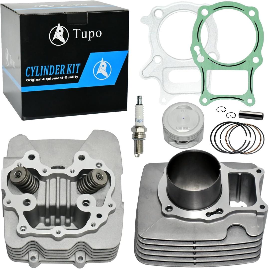 Tupo 68.5mm Cylinder Head Piston Ring Gasket Top End Rebuild Kit Compatible with Honda Recon 250 TRX 250 TRX250 TRX250TM TRX250TE TRX250X Sportrax 250 TRX250EX 2x4 2002-2014