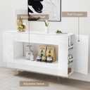 47" High Gloss Console Table with Hidden Side Storage, White, 47.24"L*11.81"W*31.5"H