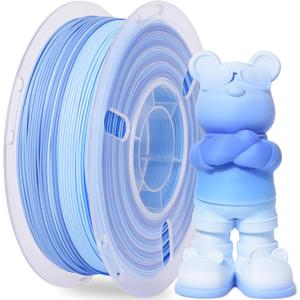 RAMBERY Matte Rainbow Printer Filament Multicolor 3D Printing Accessories Neatly Wound, 1.75mm 1kg(2.2lb), Matte Rainbow Blue-White