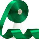 2 x 60 Yards Green Satin Ribbon 1-1/2 Inch, Solid Polyester Fabric Ribbon for Gift Wrapping, Crafts, Flower Bouquet, Wedding, Festival, Christmas, Halloween