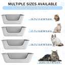 Low Entry Stainless Steel Litter Box for Small Cat, Metal Kitty Litter Boxes for Kittens Injured Cats, Shallow Litter Pan for Small & Medium Pets, Easy to Clean, Non-Stick, 17.7"Lx13.8"Wx5.9"H