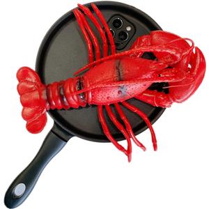 3D Frying Pan Case Compatible with iPhone 16 Pro Max Funny Lobster Skillet Novelty Food Phone Case
