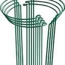 HiGift Peony Cages and Supports 24" H x 10" W, 8 Pack Tall Snake Plant Support Stake Half Round Metal Garden Stake for Indoor and Outdoor Plants, Flower Support Ring Border for Tomato,Hydrangea,Rose
