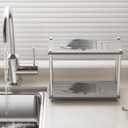 2 Tier Bathroom Organizer and Storage Water Absorbing Stone Bathroom Counter Organizer, Skincare Organizers with Perfume & Makeup (Grey Seven Line)