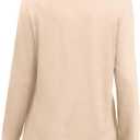 OFEEFAN Womens Long Sleeve Basic Shirts Crew Neck Fall Tops Outfits Clothes 2024 (S)