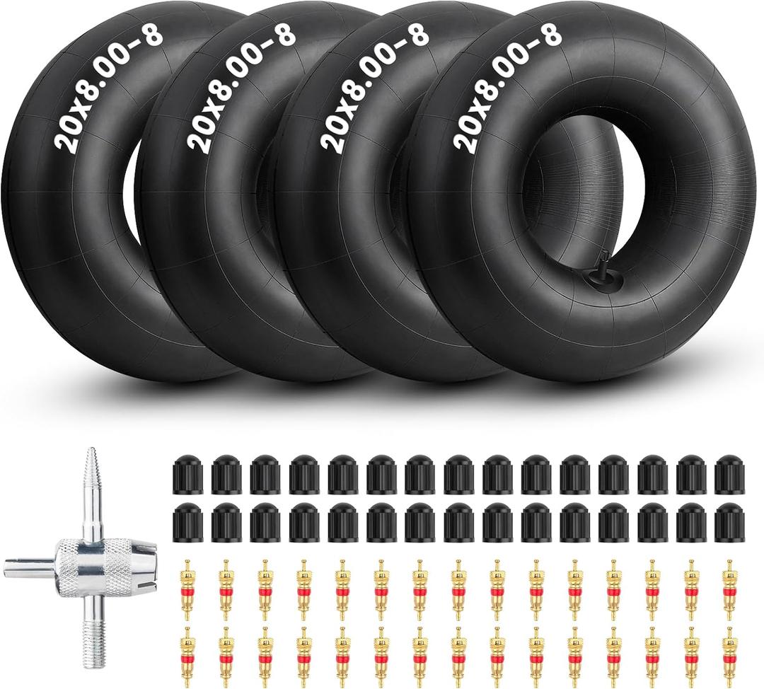 20x8.00-8 Inner Tube,20x8-8,20x10.00-8 Tire Tube,20x10-8 for Lawn Mower,Golf Cart,Garden Tractors,Motorcycles,Lawn Tractor,Wheelbarrow,with TR-4 Straight Valve Stem 4 Pack
