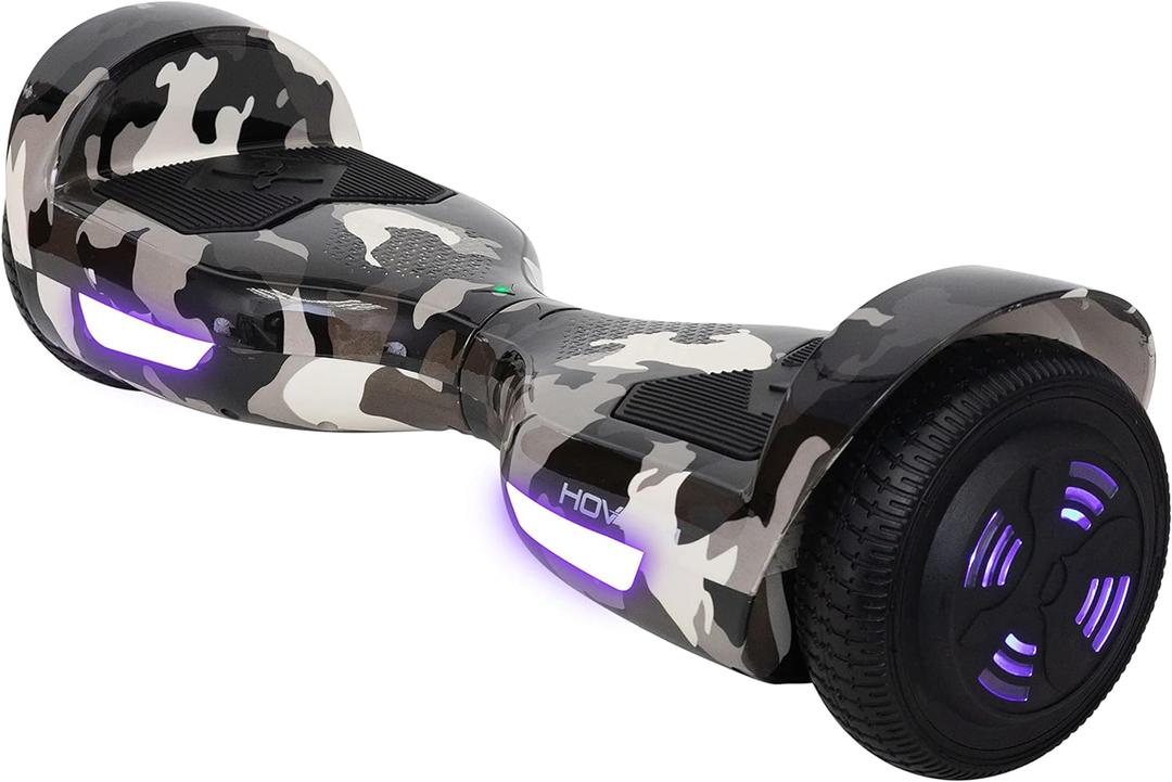 Hover-1 Helix Electric Hoverboard | 7MPH Top Speed, 4 Mile Range, 6HR Full-Charge, Built-In Bluetooth Speaker, Rider Modes: Beginner to Expert (Camo)