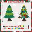 3.2 Ft Felt Christmas Tree with 32 Ornaments, DIY Felt Christmas Tree Set for Montessori, Hanging Ornaments DIY Tree Set Xmas New Year Wall Decorations