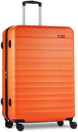 Amazon Basics 30" Hardside Large Checked Luggage, Hardshell Suitcase With Wheels, Expandable For Up to 15% More Space, With Scratch-Resistant Surface, Four Multi-directional Wheels, Orange