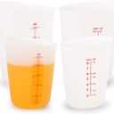 Hedume Set of 4 Silicone Flexible Measuring Cups with Marking, 2 Pack 8 Ounces(1-cup) and 2 Pack 16 Ounces(2-cup) Squeeze and Pour Silicone Measuring Cup Set