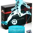 Soccer Night Light for Kids, 3D Optical Illusion Mood Light 16 Color s LED Dimmable with Remote Room Football Decor, No.10 Argentine Soccer Lamp Gifts Toys for Boys Girls Teens Men, (DHMMXUS)