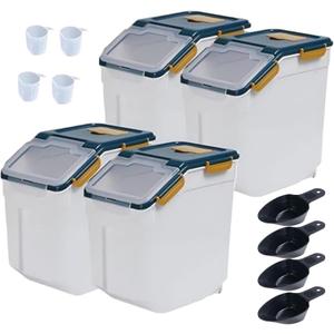 Airtight Flour Storage Container, 25lb 4Pack Blue