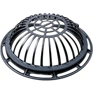 18in Ductile Iron Atrium Drain Grate, Dome Overflow Relief
Bolted Base, Cast Iron Round Drain Cover, Anti-Clog Anti-Theft, Heavy Duty Outdoor Drainage, For Garden Yard Lawn